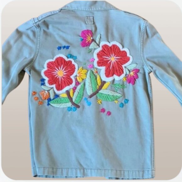 Lucky Brand Vintage Utility Jacket Yarn Floral Size Small - Picture 1 of 6